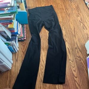 Black flared leggings